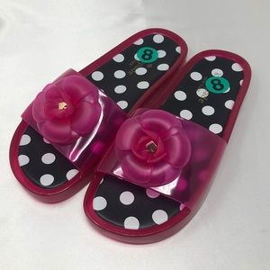 NEW Kate spade pink jelly slides